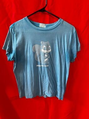 MOTHER Light Blue 'Health Nut' Squirrel Graphic Tee